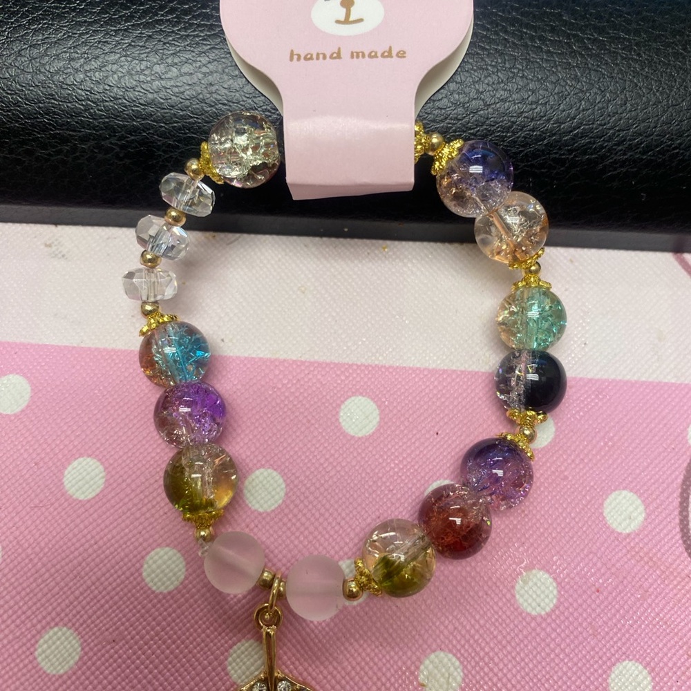 Colorful Beaded Bracelet with Charm